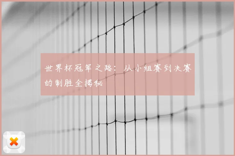 世界杯冠军之路：从小组赛到决赛的制胜全揭秘