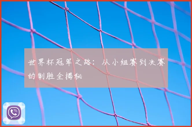 世界杯冠军之路：从小组赛到决赛的制胜全揭秘